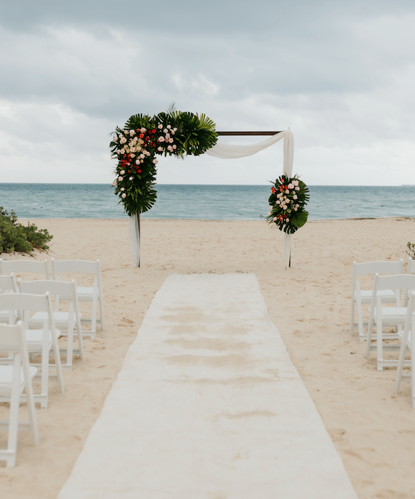 Mexico beach wedding at all-inclusive resort